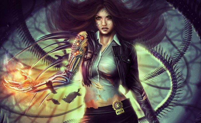 Witchblade illustration of a cyborg woman