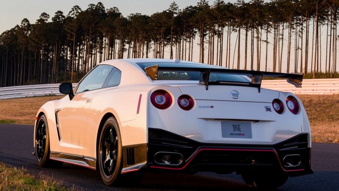 White Nissan GT-R Nismo on a Racetrack