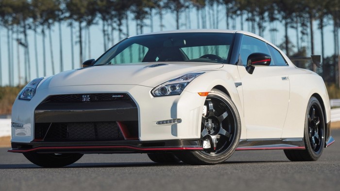 White Nissan GT-R Nismo sports car