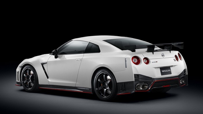 White Nissan GT-R Nismo with Spoiler