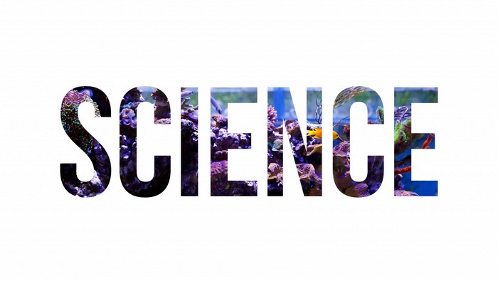 The word SCIENCE filled with an aquarium scene