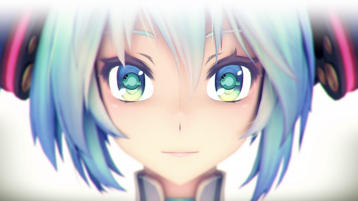 Hatsune Miku from Vocaloid close-up