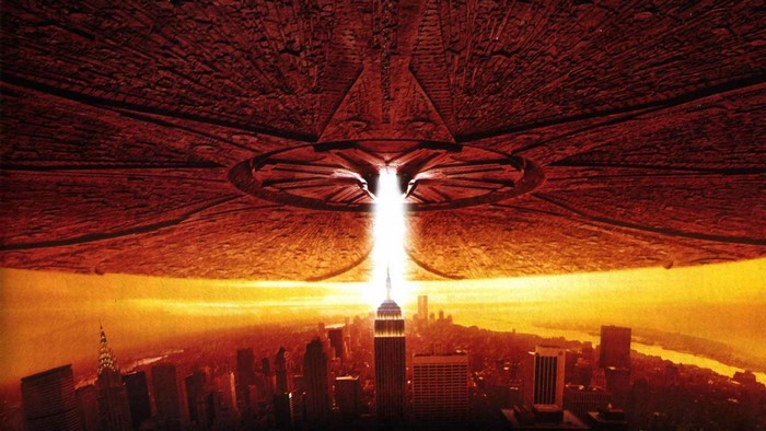 Independence Day alien ship over New York City
