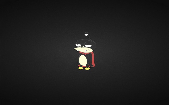 Nibbler from Futurama on black background