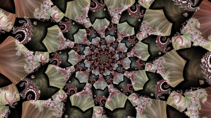 Abstract fractal pattern with floral and fashion elements