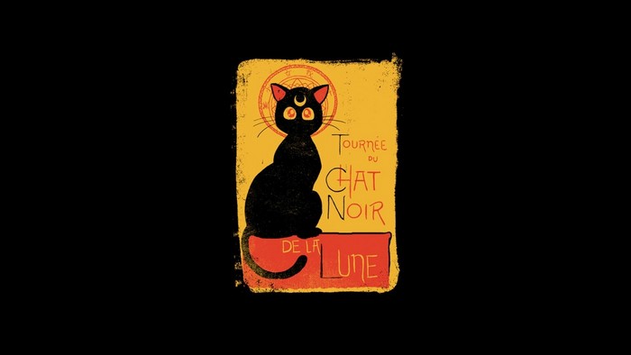 Black Cat Tournee du Chat Noir de la Lune Illustration