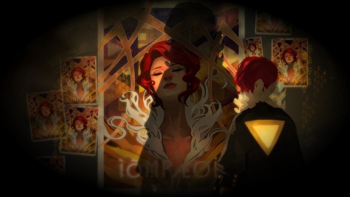Red Transistor character posters and a person