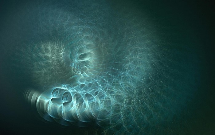 Abstract blue fractal art with swirling patterns
