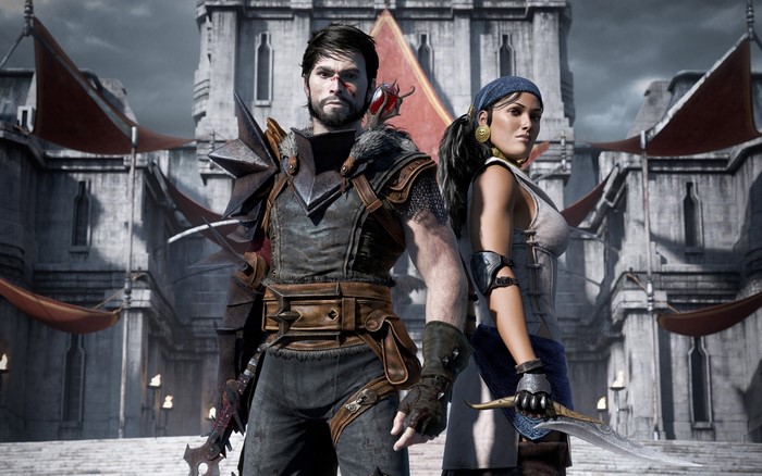 Hawke and Isabela from Dragon Age II
