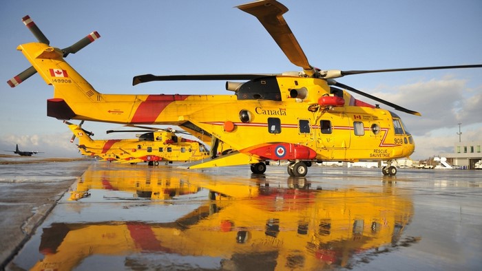 AgustaWestland CH-149 Cormorant helicopters on tarmac