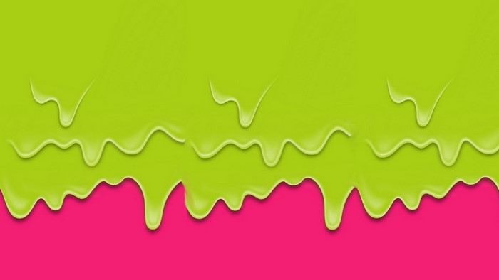 Green slime dripping on pink background illustration