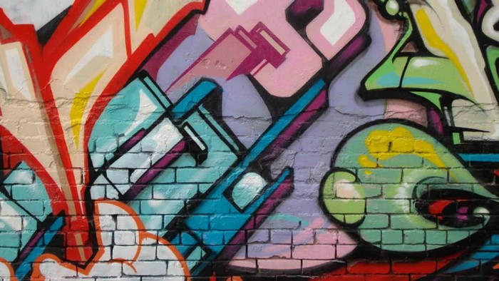 Graffiti art on a brick wall