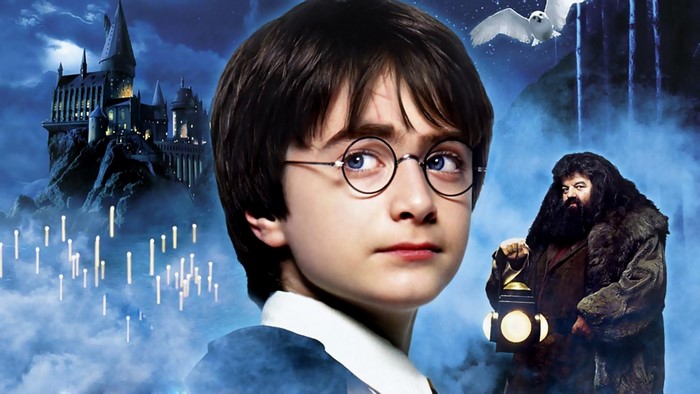 Harry Potter and Hagrid at Hogwarts with Lantern