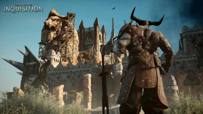 Dragon Age Inquisition screenshot with Qunari warrior