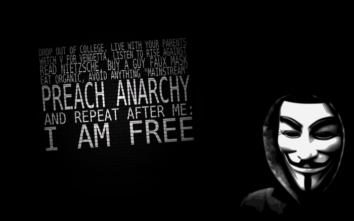 Anonymous mask and anarchy text