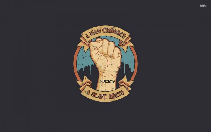 BioShock "A Man Chooses A Slave Obeys" Logo