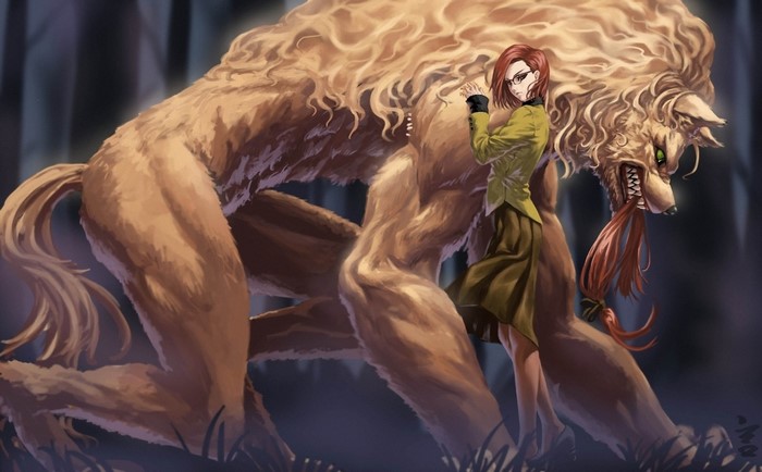 Aozaki Touko and Lugh Beowulf from Mahoutsukai no Yoru