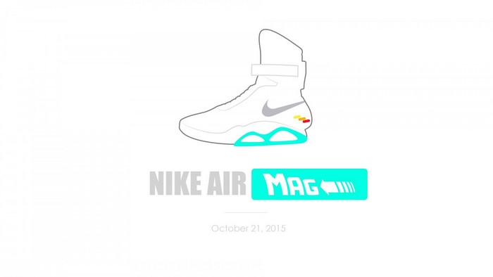 Nike Air Mag shoe illustration with date
