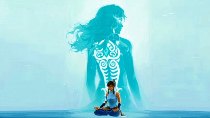 Korra from The Legend of Korra meditating