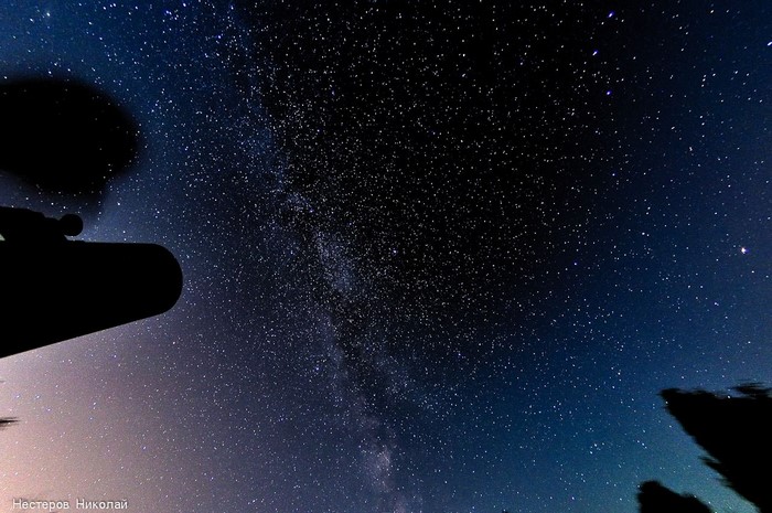 Telescope pointing at the Milky Way galaxy