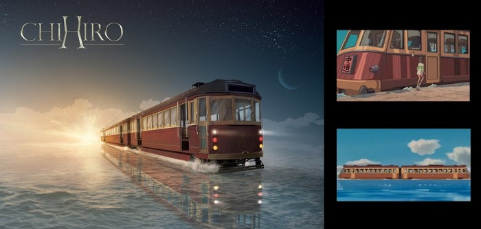 Chihiro's train journey over water
