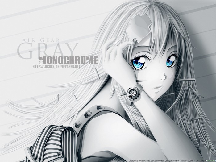 Gray Monochrome Air Gear Anime Illustration