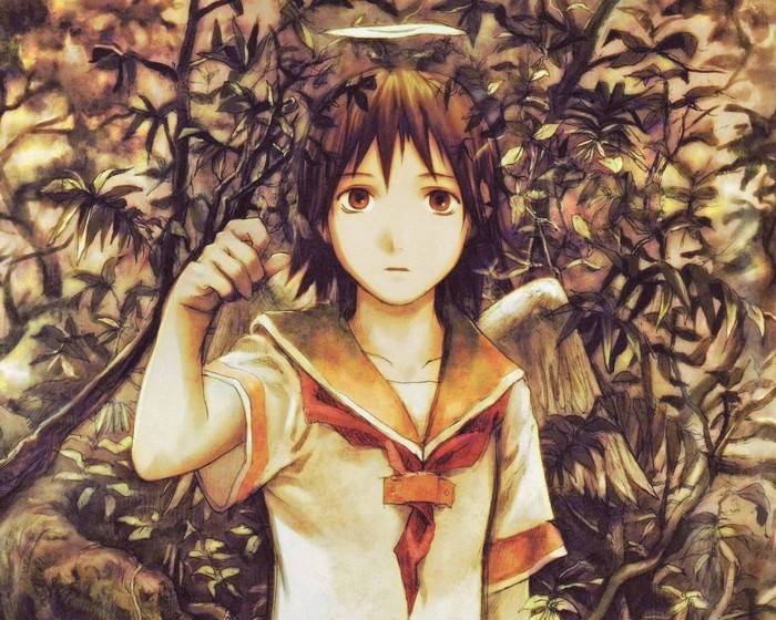 Rakka from Haibane Renmei in a forest