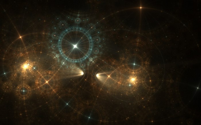 Abstract fractal space with stars and nebulae