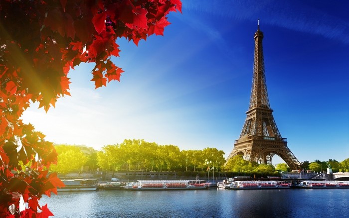 Eiffel Tower and Seine River in Paris during Autumn