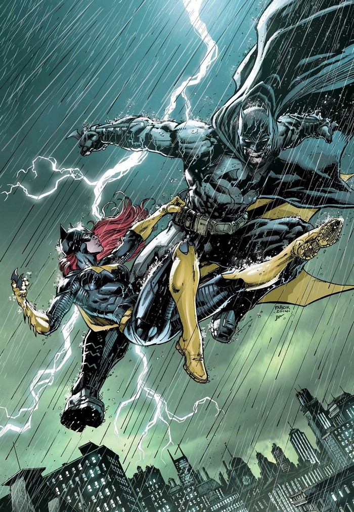 Batman and Batgirl in Batman Eternal comic illustration