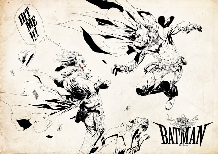 Batman and Joker fighting, Batman Eternal illustration