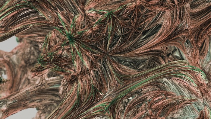 Abstract fractal pattern with green and brown textures