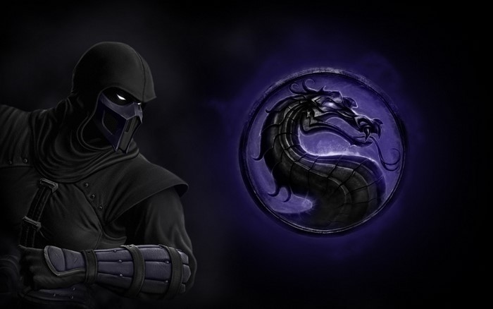 Noob Saibot from Mortal Kombat with Dragon Logo