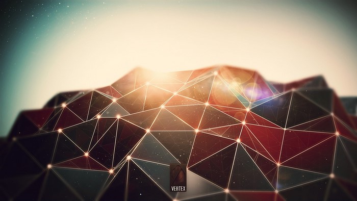Abstract geometric landscape with light effects