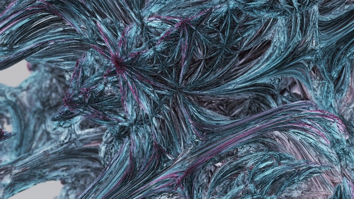 Abstract fractal art with blue and purple textures