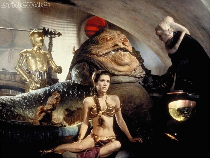 Princess Leia and Jabba the Hutt from Star Wars