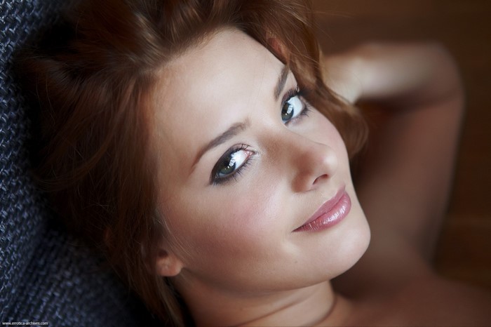 Portrait of a Smiling Woman with Brown Hair