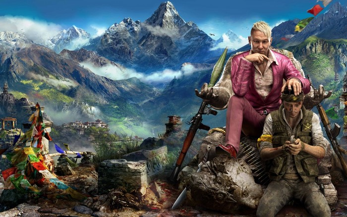 Far Cry 4 Character Duel in Mountainous Landscape