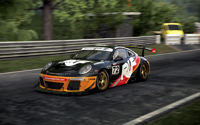 RUF Porsche 911 GT3 on a race track