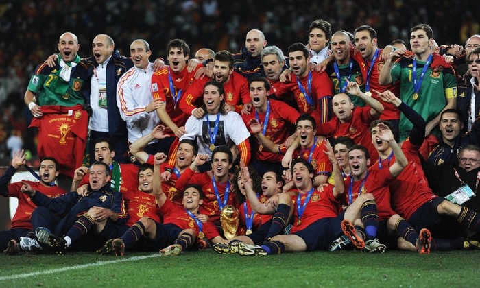 Spain national football team celebrating World Cup victory