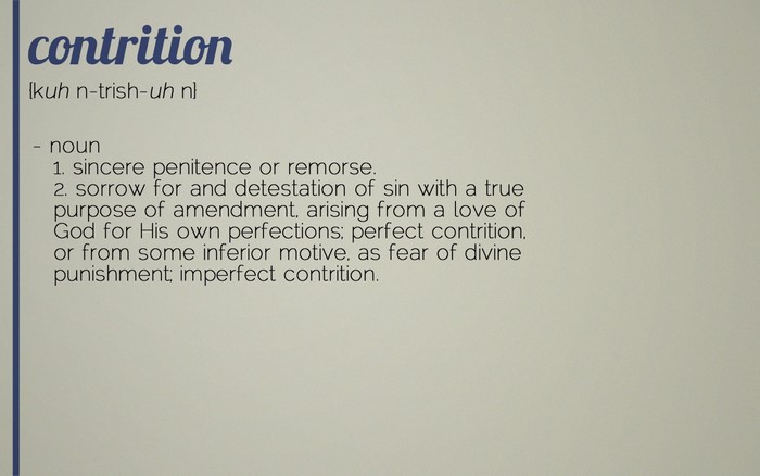 Definition of Contrition from a Dictionary