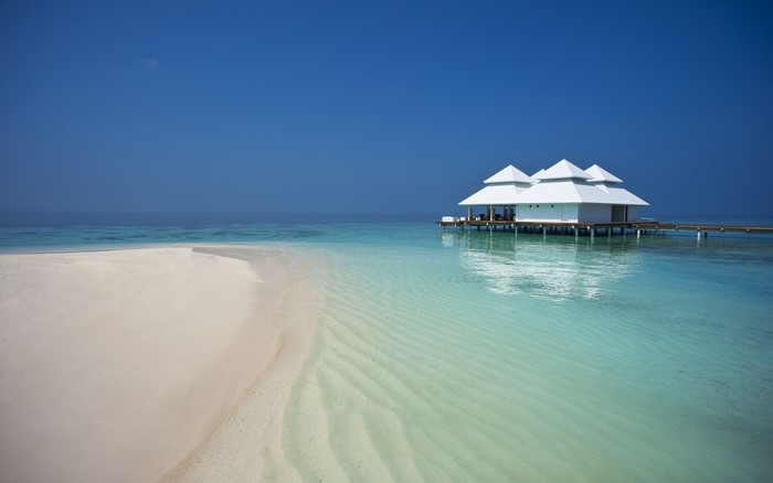 Overwater bungalows in the Maldives