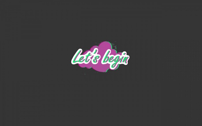 Let's begin text on a cloud illustration