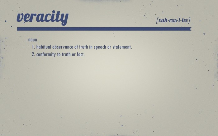 Veracity definition with pronunciation
