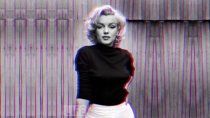 Marilyn Monroe in anaglyph 3D