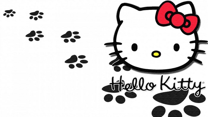 Hello Kitty with paw prints