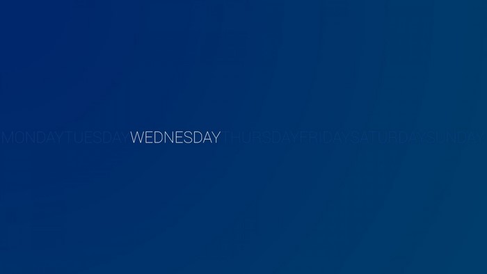 Wednesday text on blue background