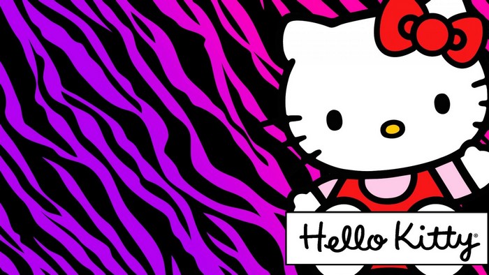 Hello Kitty with Purple and Black Zebra Pattern
