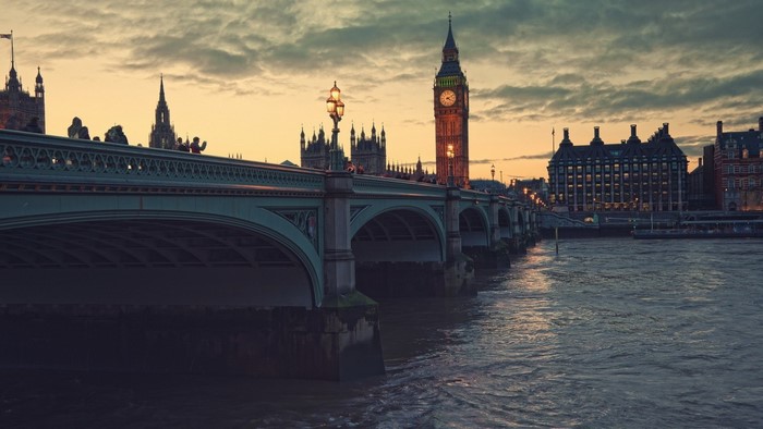 Big Ben and Westminster Bridge at Dusk
