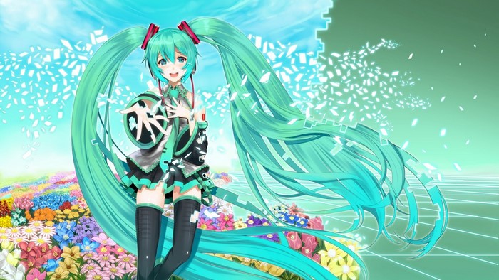 Hatsune Miku from Vocaloid in a digital world